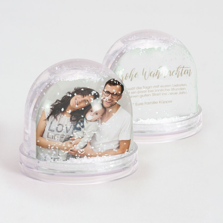 Personalisierte Schneekugel mit Foto & Text - Weihnachten | Tadaaz