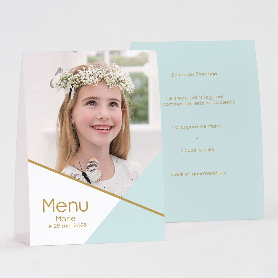 Menu communion forme géométrique Communion Tadaaz