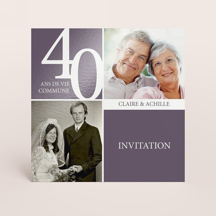 Carte D Invitation Anniversaire Mariage Chic Fete Tadaaz