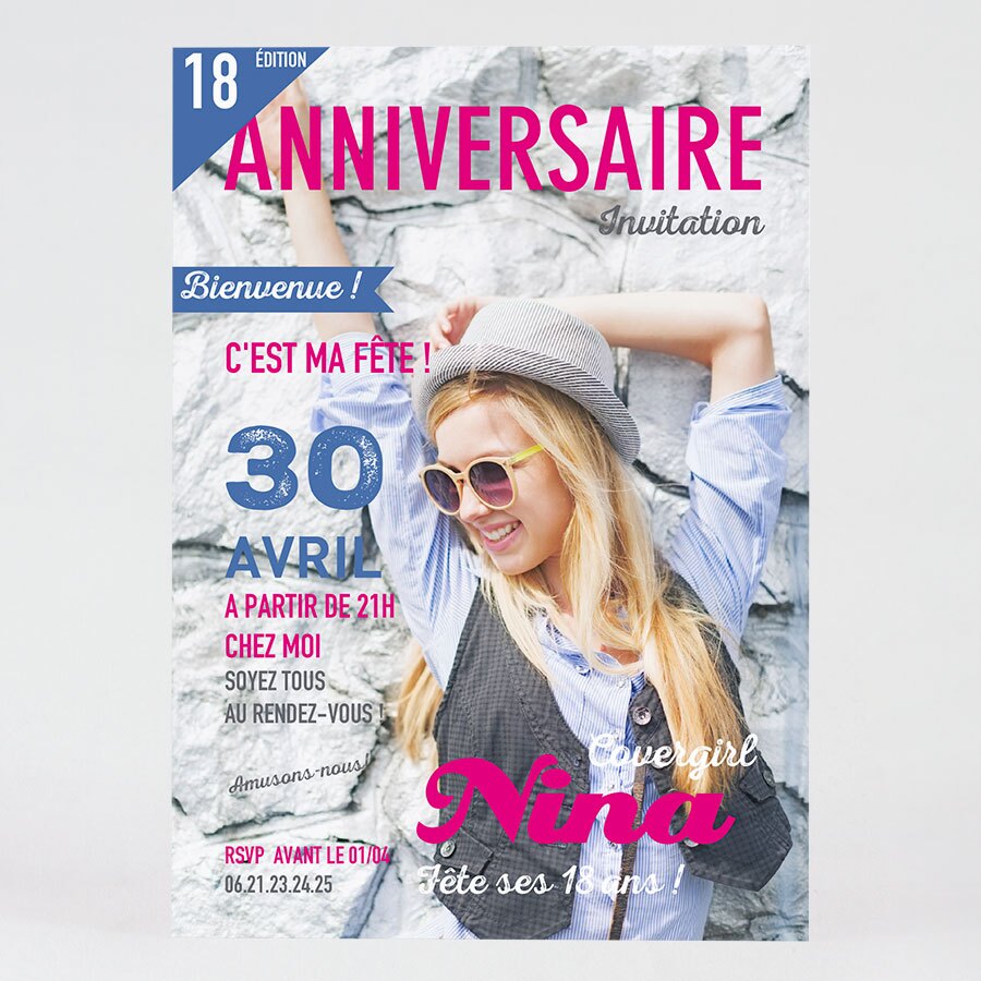 Carte D Invitation Anniversaire Ado Magazine Fete Tadaaz