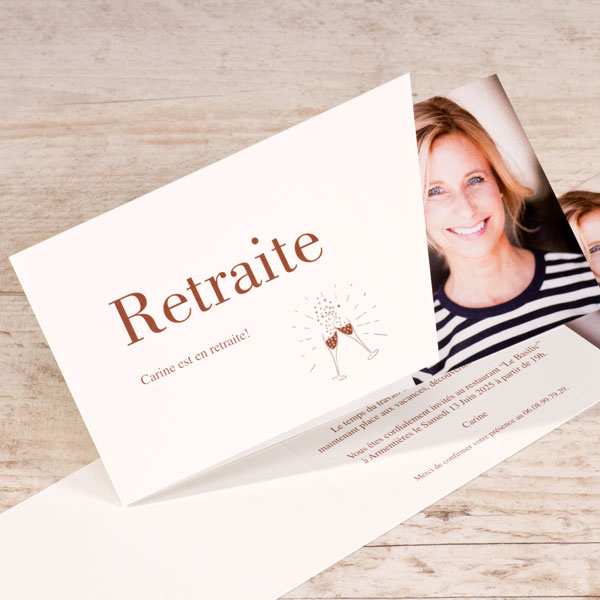 Carte D Invitation Depart A La Retraite Jolie Coupe Avec Photo Fete Tadaaz