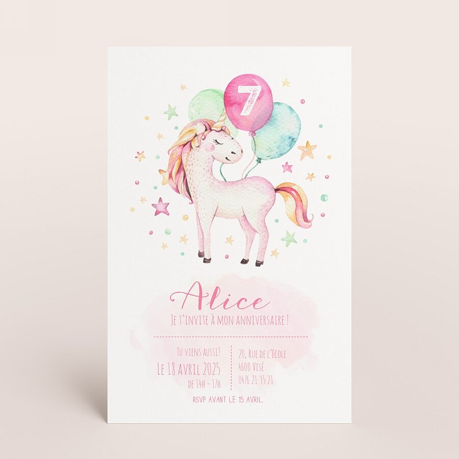 Invitation Anniversaire Licorne Fete Tadaaz