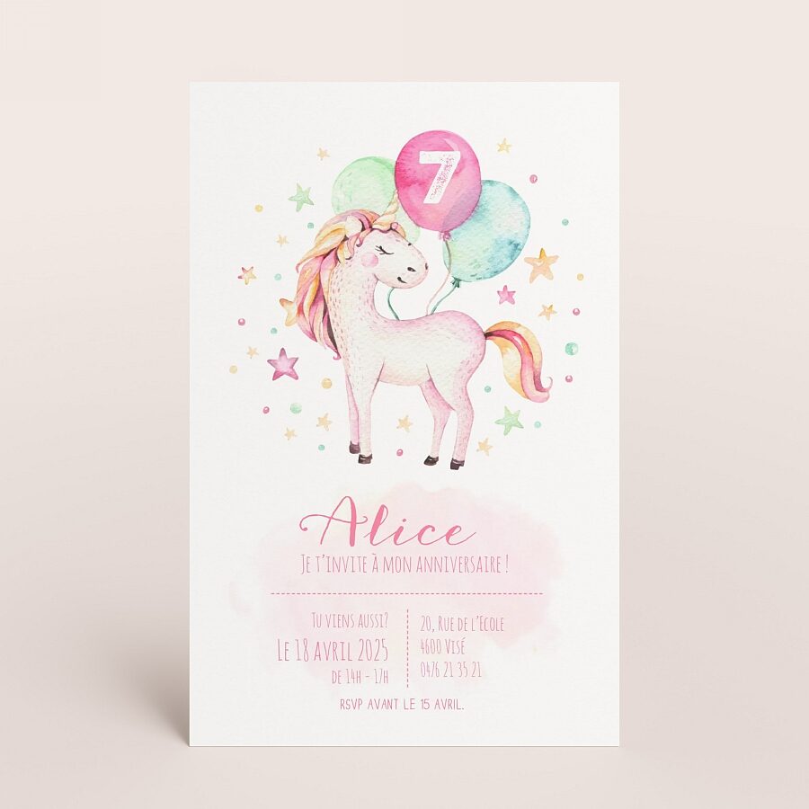 Carte D Invitation Anniversaire Enfant Licorne Et Ballons Magiques Fete Tadaaz Carte D Invitation Anniversaire Enfant Licorne Et Ballons Magiques Fete Tadaaz