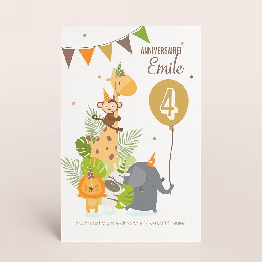 Invitation Anniversaire Animaux De La Jungle Fete Tadaaz