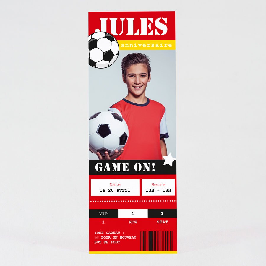 Carte D Invitation Anniversaire Enfant Rouge Foot Garcon Fete Tadaaz Carte D Invitation Anniversaire Enfant Rouge Foot Garcon Fete Tadaaz