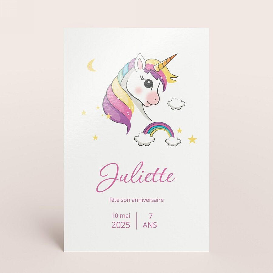 Carte D Invitation Anniversaire Enfant Licorne Fete Tadaaz